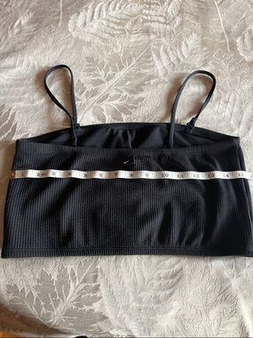 Nike Black Ribbed Adjustable-Strap Crop Bralette